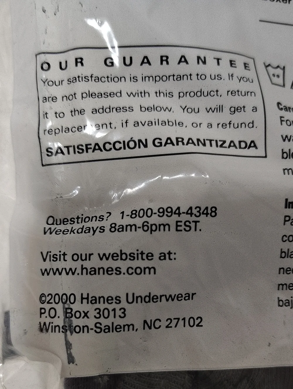 Hanes three pack
